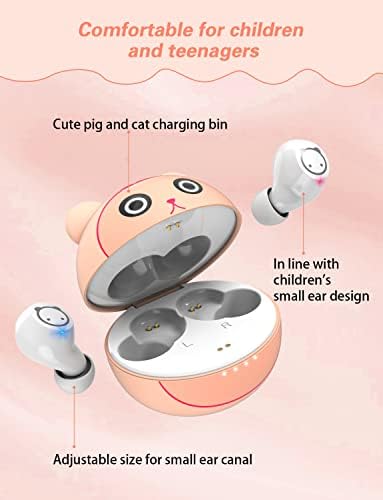 Charming Bluetooth Earbuds for Kids – Waterproof Noise-Cancelling In-Ear Headphones with Adorable Pig and Cat Designs – Comfortable Stereo Sound Perfect for Young Music Lovers and Learning – Durable, Easy-to-Clean Wireless Headset with Broad Device Compatibility – Engage Your Child’s Audio Experience with Fun and Functionality