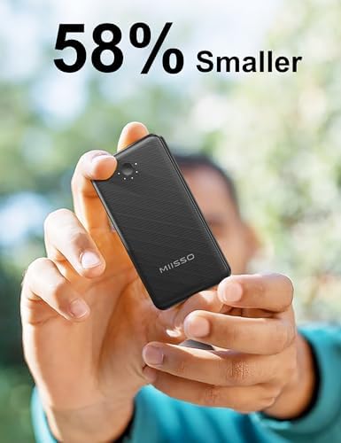 miisso Ultra Slim 10000 m Ah Portable Power Bank with Built-in Cables and Foldable Wall Plug – Compact USB-C Charger for i Phone, Samsung, i Pad & More – Perfect Travel Companion for On-the-Go Charging Efficiency