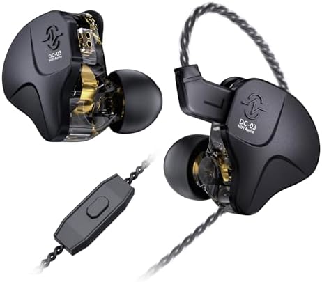 CCZ DC03 Hi-Fi Gaming IEMs: Immersive Deep Bass Wired Earbuds with Detachable Mic for Ultimate Gaming and Music Experience, Ergonomic Noise Cancelling Design for Exceptional Audio Clarity and Broad Device Compatibility