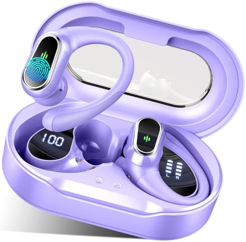 High-Performance Wireless Earbuds – 2025 Bluetooth 5.4 Headphones with Superior ENC Noise Canceling Mic, IP7 Waterproof Construction, Secure Fit Earhooks for Active Lifestyles, Dual LED Battery Indicator – Premium Sound Quality for Workouts and Outdoor Activities