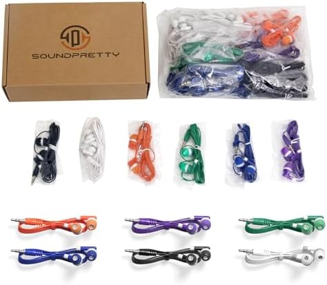 Revitalize Your K-12 Classroom Experience with SP SOUNDPRETTY’s 24-Pack Colorful Wired Earbud Headphones – Superior Sound Quality, Ergonomic Comfort, and Seamless Compatibility with Tablets & Laptops for Engaging Learning Environments