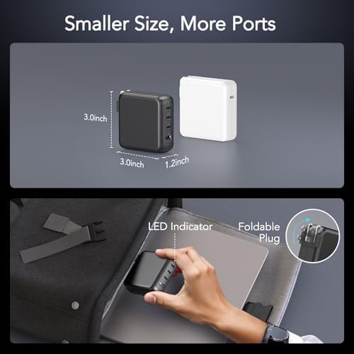 100 W Ultra-Fast 4-in-1 USB-C Multi-Port Charger Hub – Smart Power Solution for Mac Book Pro/Air, i Phone 16/15, Galaxy S24/S23 – Foldable Design with Advanced Safety Features for Optimal Device Performance and Longevity