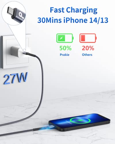 6 FT MFi Certified USB-C to Lightning Charging Cable Pack – Rapid Charge & Data Sync for i Phone 13, 12, 11 Pro Max, SE, & i Pad 8 th Gen – Durable Green Cords for Enhanced Flexibility & Style