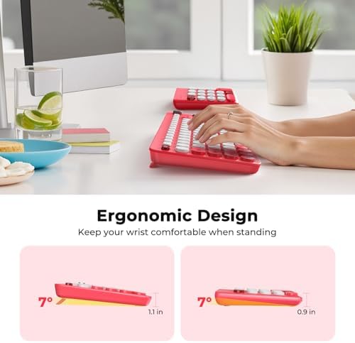 Vibrant Wireless Split Ergonomic Keyboard with Mini Numeric Keypad – Portable Bluetooth Computer Accessory for Accountants and Left-Handed Users – Enhance Your Workspace Comfort and Speed