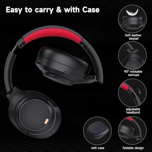 IFECCO Bluetooth 5.4 Over-Ear Headphones with Advanced Active Noise Cancelling – Immerse Yourself in Hi-Fi Stereo Sound with 100-Hour Battery Life – Ultimate Comfort for Travel, Office, and Home Use – Effortless Pairing & Wide Compatibility for Enhanced Connectivity