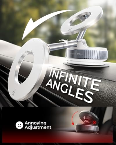 Revolutionize Your Driving Experience with the MRGLAS 2025 Enhanced Magnetic Phone Holder – Unmatched 89+ lbs Suction Power & 2800 gf Magnetic Force for Secure Mounting; 360° Adjustable Design for Optimal Viewing; Perfect for Mag Safe & All Smartphones; Ideal Gift for Men and Women on Father’s Day – Effortless Hands-Free Navigation & Sleek Vehicle Integration