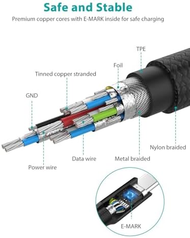 NIMASO USB C 3.1 Gen 2 Cable – 10 Gbps Data Transfer & 4 K Video Output | 100 W PD Fast Charging for i Phone 16, Mac Book, i Pad Pro 2020 & More | Ultimate Versatility for Modern Devices | Unmatched Durability & Speed for Seamless Connectivity
