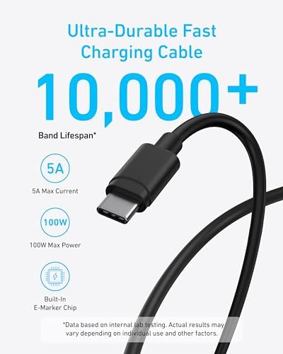 Anker 45 W USB-C Fast Charger with 5 ft Cable – Advanced PPS Technology for Rapid Charging of i Phone 16/15, i Pad, and Galaxy S24 Ultra – Optimal Device Protection and Travel-Friendly Design for Home and On-the-Go Charging