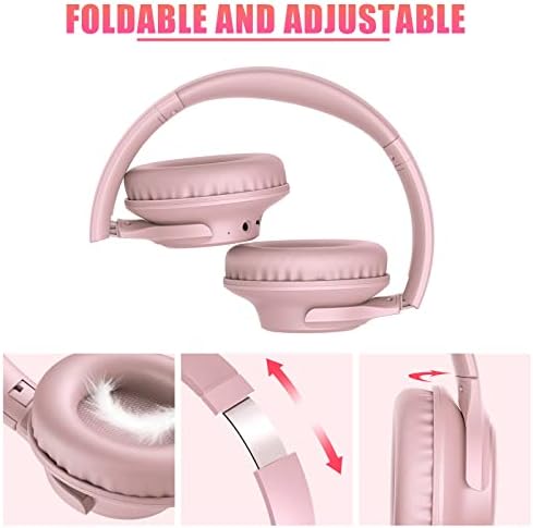 KVIDIO Over-Ear Bluetooth Headphones: 65-Hour Battery Life, Immersive Deep Bass Sound, and Ultra-Low Latency for Effortless Mobility and Enhanced Work Efficiency with Integrated Microphone for Flawless Calls and Voice Control