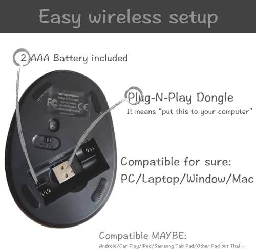 Urby Left Handed Wireless Vertical Mouse – Ergonomic Gaming Companion for Lefties, Compatible with Windows, mac OS & i Pad OS, Sleek White Finish, Includes Battery for Instant Use – Boost Comfort & Enhance Your Gaming Experience