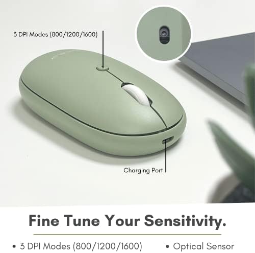 Sleek Macally Wireless Bluetooth Mouse – Rechargeable, Ergonomic Design for Mac & PC – Ultra-Quiet Clicks Perfect for Home, Office & Travel – Enhanced Compatibility with Mac Book Air/Pro, i Mac & Windows Laptops – Experience Comfort & Efficiency in Every Click
