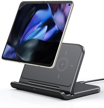 Fast Foldable Wireless Charger for Samsung Galaxy Z Fold 7 & Google Pixel 9 Pro – High-Speed Charging Station Stand for Z Fold Series 3-7 & Pixel Fold – Portable, Sleek Design with Non-Slip Surface for Ultimate Device Security and Convenience – Ideal for Home & Office Use