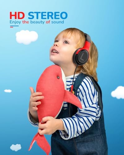 Premium Volume-Limiting Kids Wired Headphones with Microphone – Ultimate Hearing Protection at 85/94 d B – Foldable On-Ear Design for Effortless Travel – Perfect for Learning, Gaming, and Entertainment – Universal 3.5 mm Compatibility for All Devices