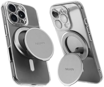 Enhance Your Smartphone Experience with Nillkin Mag Safe Phone Grip Ring Holder – Removable Magnetic Stand for i Phone 16/15/14/13/12 & Select Samsung Models – Black – Ultimate Grip Stability and Versatile 360-Degree Viewing Angle – Sleek Design, Easy Installation, and Residue-Free Removal