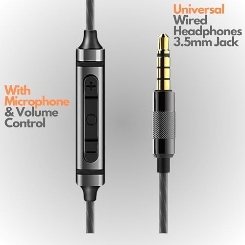 Betron BS10 Wired Earphones – In-Ear Noise Isolating Headphones with Built-In Microphone & Volume Control, 12 mm Drivers for Deep Bass, Ergonomic Design for Ultimate Comfort, Enhanced Compatibility with All Devices