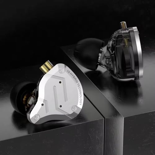 Revolutionize Your Audio Journey with keephifi KZ ZS10 Pro IEM Earphones – Featuring 4 Balanced Armature & 1 Dynamic Driver for Superior Sound Clarity, Durable Stainless Steel Design, and Detachable 2-Pin Cable – Striking Purple Finish with Integrated Mic for Effortless Communication – Noise-Isolating In-Ear Headphones for Unmatched Comfort and Versatile Device Compatibility