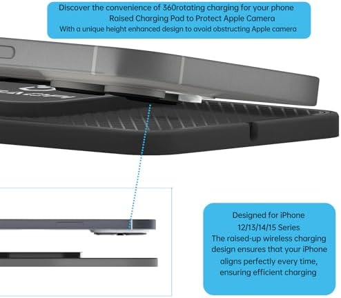 Magnetic Wireless Car Charger Pad – 15 W Fast Charging Solution for i Phone 12-16 Series with Mag Safe Compatibility, 30 cm Cable for Easy Installation, Durable Design with Overheat Protection – Effortless On-the-Go Power for Your Device