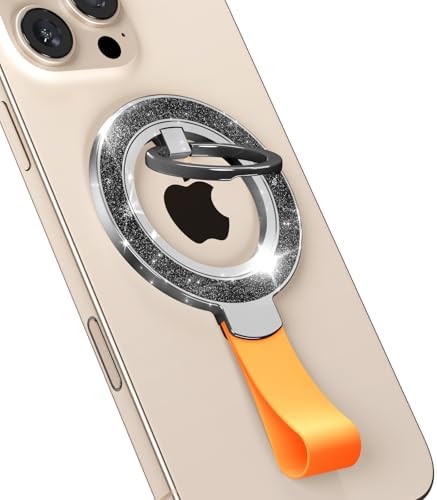 Mag Safe Universal Phone Grip & Kickstand for i Phone 12-16 Pro Max – Versatile Double-Sided Magnetic Holder for Secure Handling & Hands-Free Viewing in Gym, Kitchen & Beyond – Sleek Black Silicone Design for Stylish Convenience and Optimal Performance
