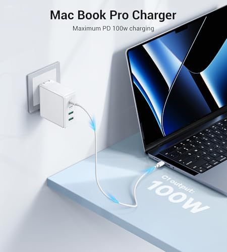 High-Efficiency 140 W USB-C Fast Charger: Versatile Multi-Device Power Hub for Mac Book Pro, i Phone 16/15/14/13 Pro Max, i Pad Pro & Samsung Galaxy – Compact Travel Charger for On-the-Go Professionals