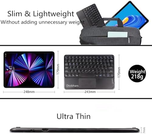 Ultra-Slim Pink Bluetooth Keyboard with Touchpad – Multi-Device Compatible Rechargeable Wireless Keyboard for i Pad, i Phone, Android, PC & Mac – Effortless Typing & Intuitive Navigation for On-the-Go Professionals and Students