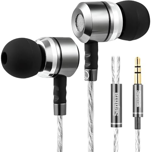 Sephia SP3060 Wired Earbuds – Premium HD Bass Sound, Lightweight Aluminum Design, Customizable Fit with S/M/L Tips, Noise Isolation, Tangle-Free 3.5 mm Cable & Protective Case – Ideal for Music Lovers and On-the-Go Listening