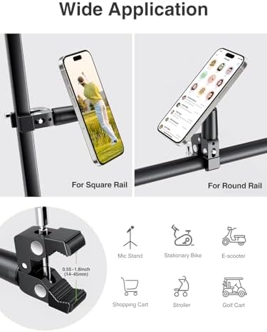 elitehood 360 Swivel Tilt Phone Holder and Mount, Adjustable for Music Boom Mic and All iPhone, Android Cell Phone – Enhanced Compatibility and Speed