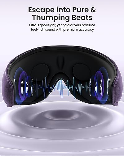 RENPHO Bluetooth Sleep Mask with HD Headphones – Luxurious 3 D Blackout Eye Mask for Side Sleepers, Ultimate Relaxation Gift for Women Seeking Comfort and Sound Serenity