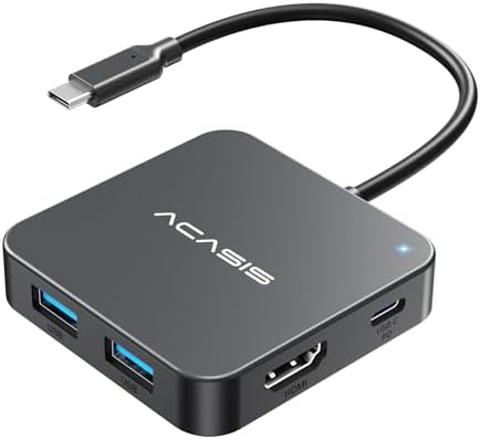 Ultra-Fast USB C Hub 10 Gbps – Multiport Adapter with 4 K 60 Hz HDMI, 100 W Power Delivery & USB A 3.2 Port – Essential Connectivity Solution for Mac Book, Dell, Lenovo, Surface & i Pad Pro – Elevate Your Workspace with Enhanced Speed and Versatility