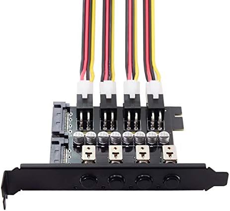 Maximize Storage Efficiency with JSER 4 SATA Hard Disk Controller – Intelligent Power Management for HDD & SSD Drives, PCI Bracket Included, Energy-Saving Performance for Enhanced Data Transfer Rates and System Longevity