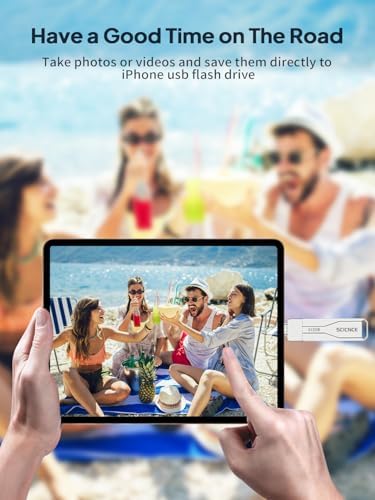 Unleash Your Digital Freedom with the SCICNCE 512 GB Flash Drive: Effortless Plug and Play Memory Stick for i Phone, i Pad, Android, and PC – Ultimate Storage Solution for Photos, Videos, and Documents in Sleek Metal Silver Design – Fast Transfers, No App Required, Perfect for On-the-Go Backup