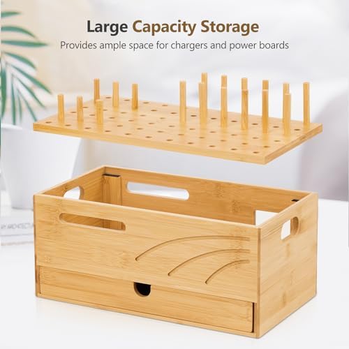 Natural Bamboo Multi-Device Charging Station – Elegant Desk Organizer for Phones, Tablets, and Laptops | Fast Charge & Clutter-Free Solution for Work-from-Home Efficiency | Sustainable & Durable Design for Modern Professionals