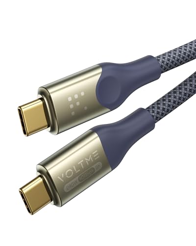 VOLTME 240 W USB C to USB C Cable – Ultra-Fast 40 Gbps Data Transfer & 8 K Video Output – Ideal for i Phone 15, Galaxy S24 & Mac Book Pro – Durable Braided Design, 4 Feet for Enhanced Flexibility & Performance