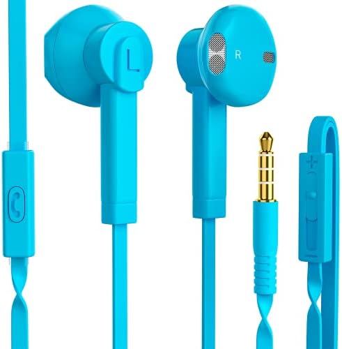 Premium Heavy Bass Wired Earbuds with Built-In Microphone – Set of 5 Noise-Isolating Earphones for Ultimate Audio Experience on Android, i Phone, i Pad, and Laptops – Superior Comfort and Enhanced Compatibility for Music Lovers and Gamers