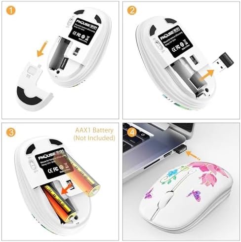 Ultra-Quiet Wireless Mouse with Nano Receiver – Perfect for PC, Laptop & Mac Book | Portable Optical Mice for Effortless Navigation | Ergonomic Design for Comfort & Productivity | Ideal for Mobile Professionals & Students