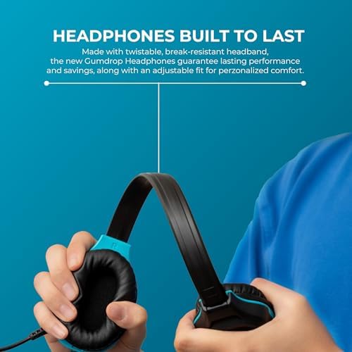 Gumdrop Drop Tech B1 On-Ear Headphones: Unmatched Durability for K-12 Classrooms – Comfortable Fit, Quick Device Connectivity, and Premium Sound Quality for Enhanced Learning Experience