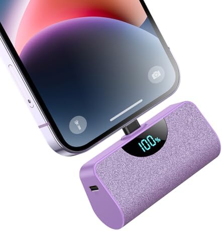 Ultra-Compact 5200 m Ah Power Bank for i Phone – 20 W PD Fast Charging Mini Portable Charger for i Phone 14 Pro Max/14/13/12/11/XR/X/8/7/6/SE – Lightweight Battery Pack with Intelligent Charging Technology for On-the-Go Power