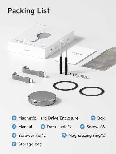 Revolutionize Your Storage with Hagibis Magnetic M.2 2230 NVMe SSD Enclosure – Ultimate USB-C 3.2 Gen2 Adapter for i Phone 16, 15 Pro Max, Mac Book, i Pad Pro & Android Devices | Lightning-Fast 10 Gbps Data Transfer, Durable Aluminum Design & Portable Convenience for On-the-Go Users