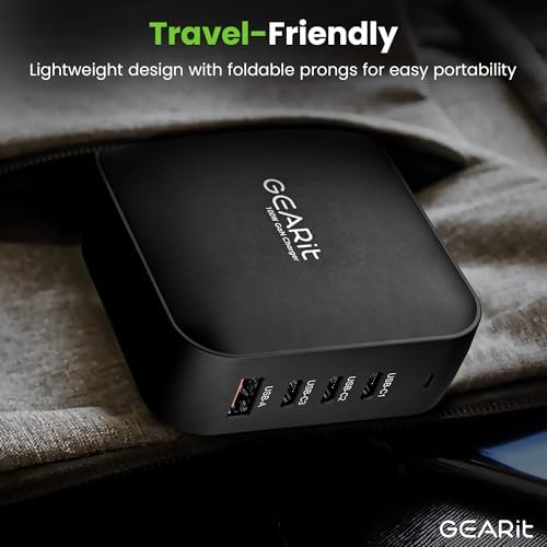 100 W Ga N USB-C Power Adapter – High-Efficiency Multi-Port Charger Hub with 4 PD 3.0 Outputs for Rapid Charging of Laptops, Smartphones, and Tablets – Compact Travel-Friendly Design Ideal for Apple, Samsung, Dell, Mac Book Pro/Air, i Phone, i Pad, and Google Pixel – Ultimate Power Solution for Home and On-the-Go