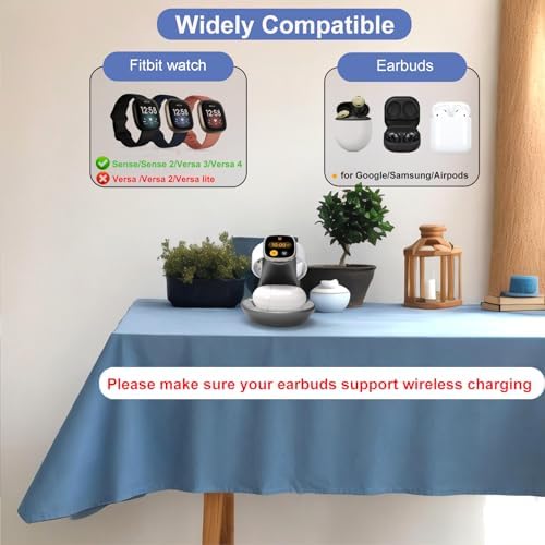 Revolutionize Your Charging Routine with the i Morde Multi-Device Dock: Stylish Purple Fast Charging Station for Fitbit Sense, Versa Series & Earbuds – Ultimate Compatibility with Google Pixel Buds, Galaxy Buds, and Air Pods, Featuring Overcharge Protection for Safe, Efficient Power-ups – Ideal for Home & Travel Use