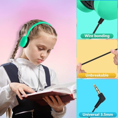 Educational Engagement Headphones 20 Pack – Wired Adjustable Earphones for Kids with Vibrant Color Options, Durable Comfort for Classrooms, Libraries, and Museums – Boost Student Focus and Learning Experience