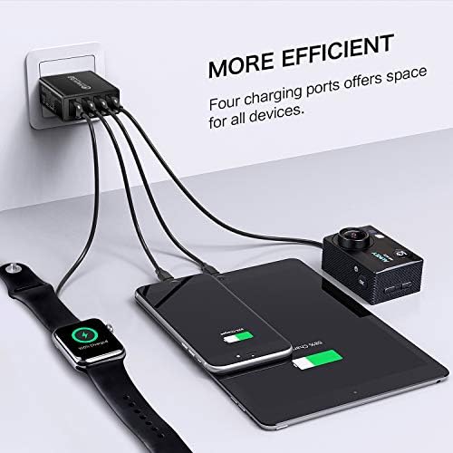 Elevate Your Charging Experience with Boxeroo Fast Charge 3.0 USB C Wall Charger – 4-Port Charging Adapter for Effortless Power on Galaxy and i Phone Devices – Compact, Reliable, and Compatible with Multiple Smartphones for Rapid Device Charging – Perfect for Home, Office, and Travel