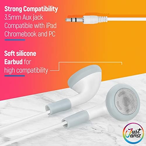 Affordable 100-Pack Wired Earbuds for Classrooms – Comfortable Disposable Headphones with 3.5 mm Jack for Students and Teachers – High-Quality Sound and Enhanced Compatibility for Educational Use – Perfect for Group Settings and Hygiene Needs