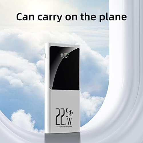 Ultra-Slim 10000 m Ah Portable Charger with 22.5 W Fast Charging – Compact Power Bank for i Phone 12-16, Samsung, Google & Android Devices – LCD Display & Dual USB-C Ports for Effortless Charging on the Go