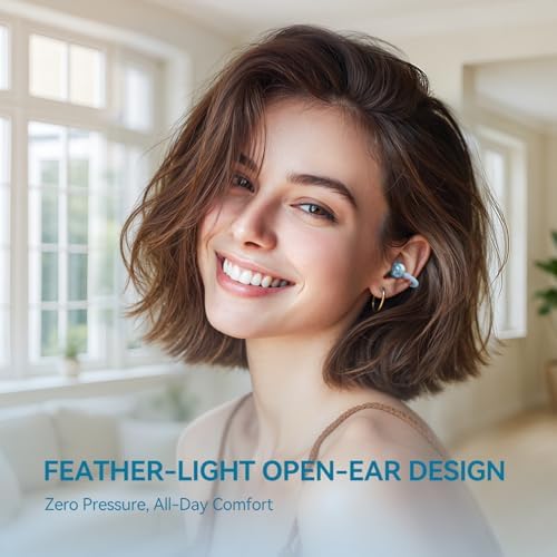 Revolutionize Your Audio Experience with 1 MORE S20 Open Ear Bluetooth 5.4 Wireless Earbuds – Lightweight Clip-On Design, 30-Hour Playtime, Four ENC Microphones for Crystal-Clear Sound, IPX5 Water-Resistant Durability, Perfectly Secure Fit for Active Lifestyles, Your Ultimate Sports Companion in Stylish Black
