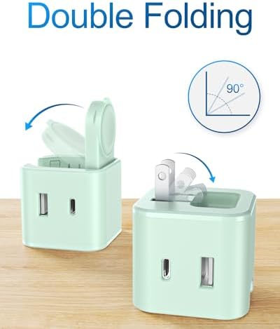 36 W Fast Charging Block for Apple Devices – Dual Port Wall Charger with Built-in Apple Watch Dock, Foldable Design for i Phone & Air Pods – Ultimate Compatibility and Portability for On-the-Go Users