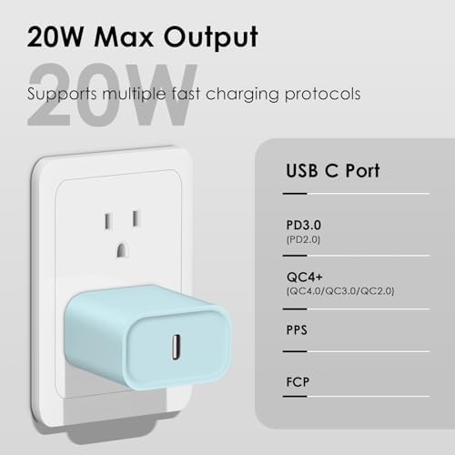 Ultimate Fast Charging Solution for i Phone: MFi Certified 10 FT Type C Charger 2-Pack with 20 W USB-C Power Adapter – Optimal Compatibility for i Phone 14, 13, 12, 11, XS, XR, X & 8 Plus – Experience Unmatched Speed and Durability for All Your Charging Needs