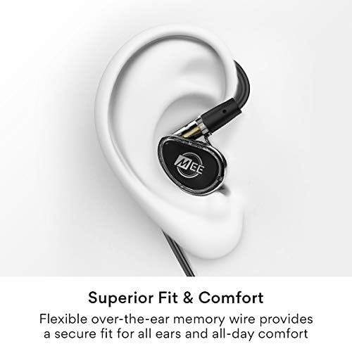 MEE audio MX1 PRO Dynamic Driver In-Ear Monitor Headphones – Professional Quality Sound Isolation Earbuds with Memory Wire Comfort, Detachable Cables, and Transparent Design for Musicians and Audiophiles – Exceptional Audio Clarity for Live Performances and Studio Sessions