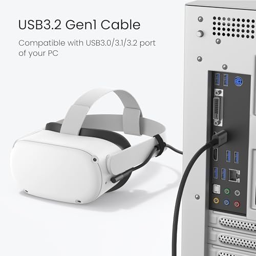 Unleash Your VR Potential with the KIWI Design 16 FT Link Cable for Oculus Quest 3 – High-Speed USB 3.0, 5 Gbps Data Transfer, Durable Build for Seamless Gameplay and Ultimate Freedom of Movement