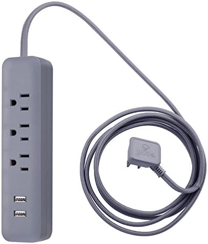 Globe Electric Designer Series 3-Outlet Power Strip in Chic Rose Finish – Stylish Surge Protector with Enhanced Compatibility and Fast Charging for Modern Homes and Offices