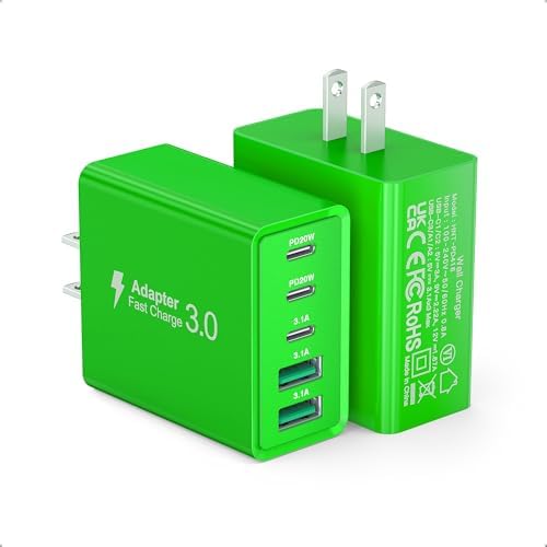 Efficient 50 W Dual USB-C Wall Charger Duo – Rapid Multi-Device Power Adapter for i Phone 16/15/14/13/12, i Pads, and Android Smartphones – Compact Fast Charging Solution for On-the-Go Professionals